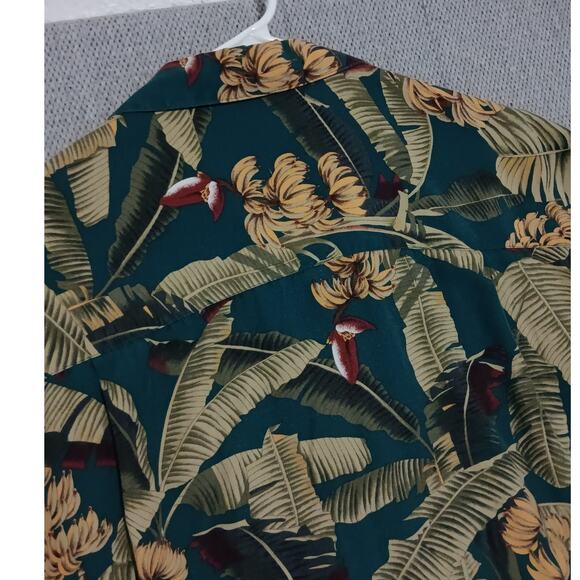 Vtg Paradise Found Hawaiian Shirt Men's XL Green Beach Banana Tree Party Boho - Picture 7 of 10